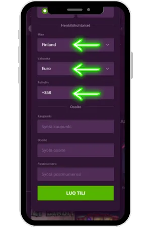 Enter additional information_ country, currency and phone number